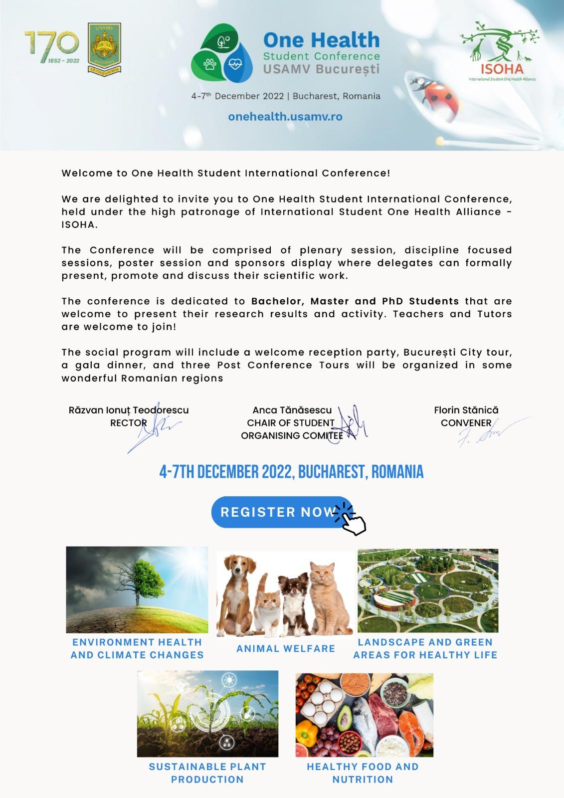 One Health Student Conference at USAMV Bucuresti