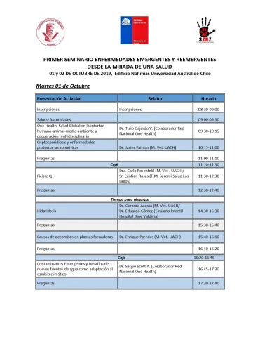 Primer Seminario de Enfermedades Emergentes y Reemergentes desde la mirada de Una Salud