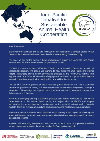 Project Launch:  Indo-Pacific Initiative for Sustainable Animal Health Cooperation  