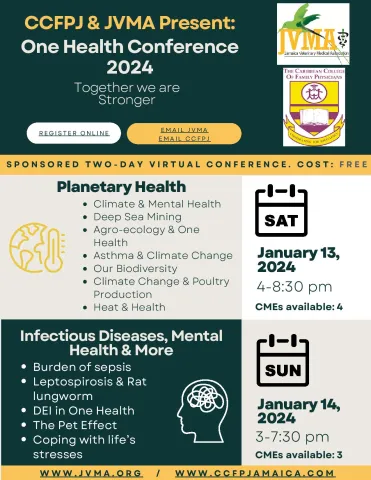 Jamaica Veterinary Medical Association - Caribbean Family Physicians-Jamaica One Health Conference 2024