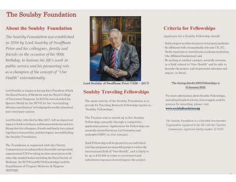 2022 Soulsby Travelling Fellowships in One Health